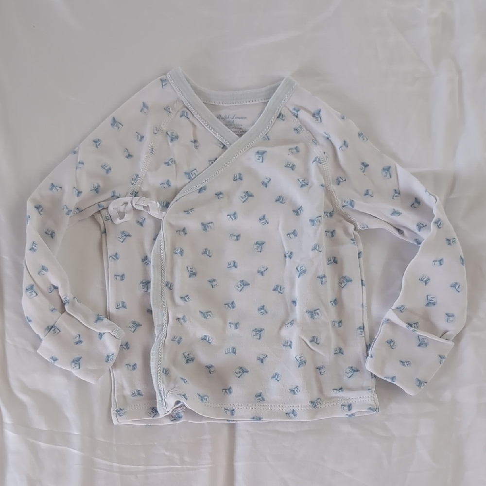 Ralph Lauren Blue Label White and Blue Long Sleeve Tee